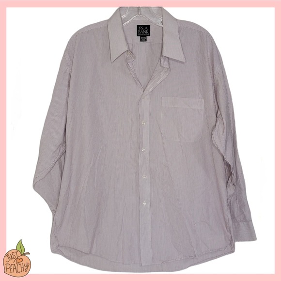 Jos A. Bank Button Down Striped Dress Shirt 16 1/2-33 - Picture 1 of 4